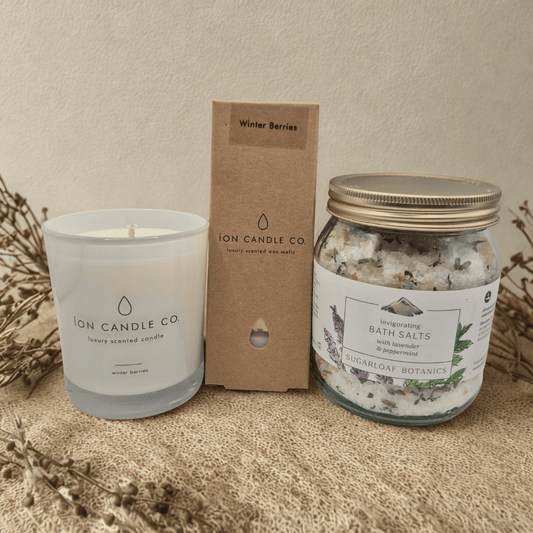 The Cosy Home Trio – Irish Candle, Wax Melt & Bath Salts Gift Set - EcoBeo